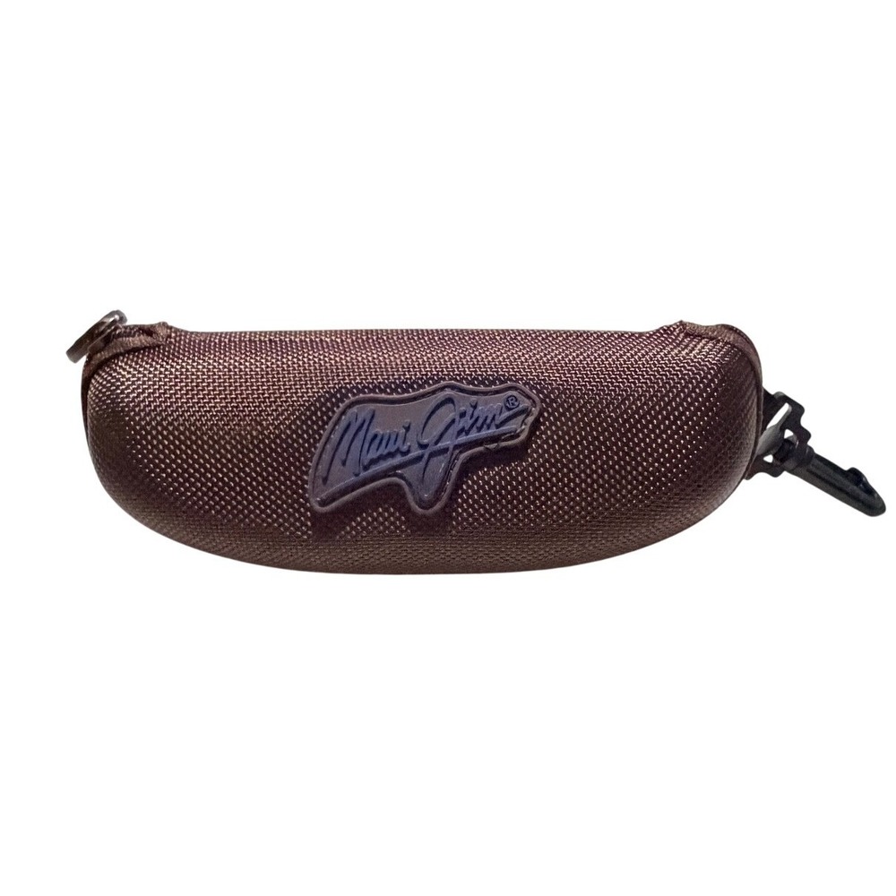 Maui Jim Eyeglass Case Brown Woven Zip Clamshell Travel Accessory